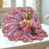 Laddu Gopal Fancy Designer Dress– Baby Pink Floral Peacock Style Dress with Blue Stone and Pearl Work Size-6