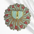 Laddu Gopal Fancy Designer Poshak – Mint Green Floral Peacock Style Dress with Red Flower and Pearl Work Size-6