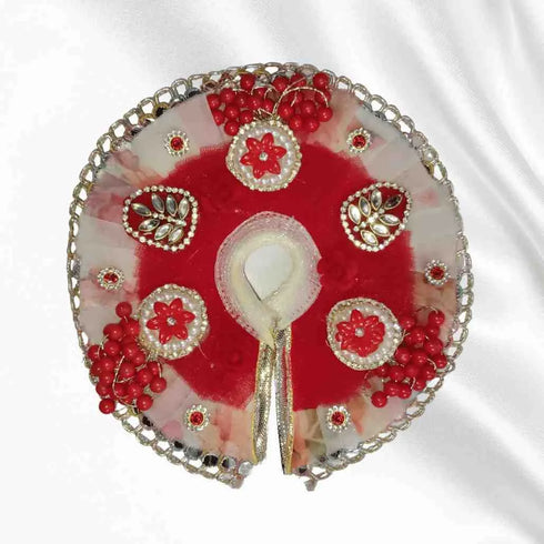 Divine Red & White Laddu Gopal Poshak – Elegant & Traditional SIZE-2