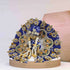 Elegant Blue-White Kanha outfit with pearl and stone work decorated turban and mala for Bal Gopal Ji Size-3