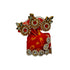 Heavy Orange Dress with Mala & Stone Pagdi for a Majestic Look for Bal Gopal Ji Size-3
