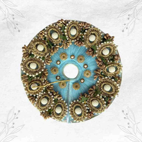 Sky Blue Poshak with Moti Work and Pagdi- Size-4