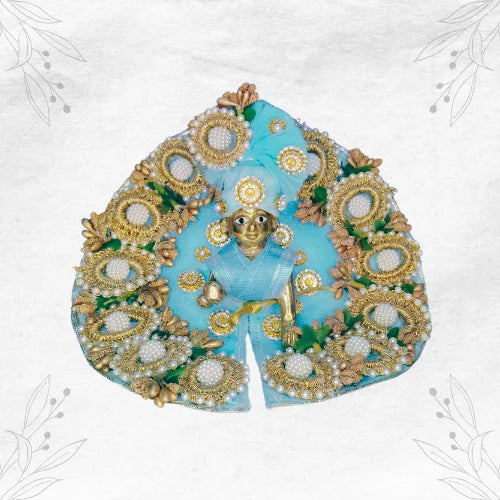 Sky Blue Poshak with Moti Work and Pagdi- Size-4