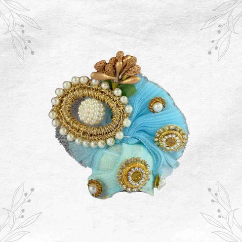 Sky Blue Poshak with Moti Work and Pagdi- Size-4