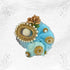 Sky Blue Poshak with Moti Work and Pagdi- Size-4