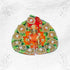 Majestic Orange & Green Heavy Dress with Moti Work for Laddu Gopal Ji Size-4