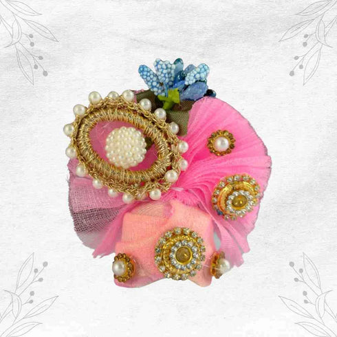 Elegant Pink Dress with Moti Embellishments for Laddu Gopal Ji Size-4