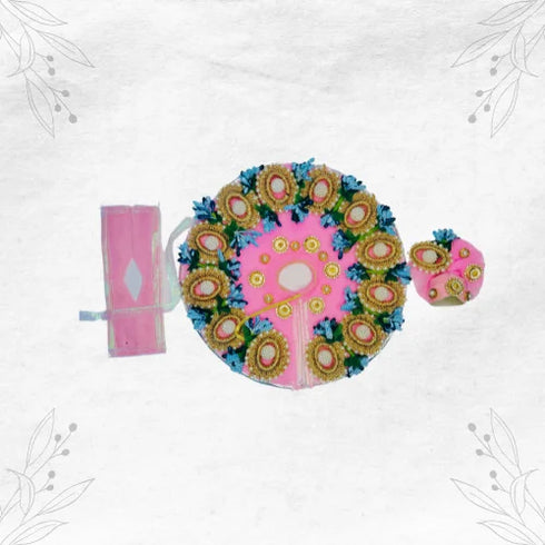 Elegant Pink Dress with Moti Embellishments for Laddu Gopal Ji Size-4