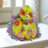 Elegant Laddu Gopal Dress with Matching Pagdi – Vibrant Yellow & Multicolor Design Size-4