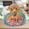 Peach and Blue Fancy Dress with Pagdi for Laddu Gopal Size-4