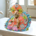 Peach and Blue Fancy Dress with Pagdi for Laddu Gopal Size-4