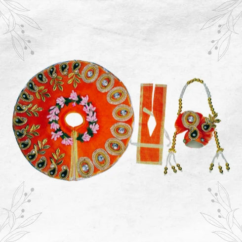 Light Orange Color Laddu Gopal Dress Size-5