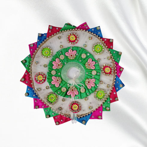 Elegant Multicolor Traditional Dress with Pagdi for Thakurji Idol Size-5