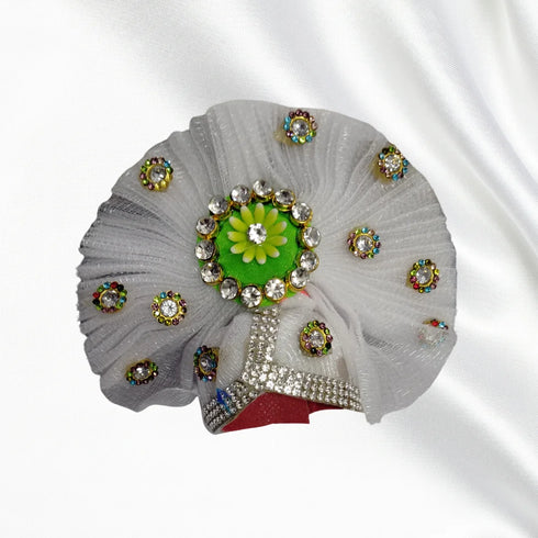 Multicolor Floral Dress with White Pagdi for Thakurji Size-5