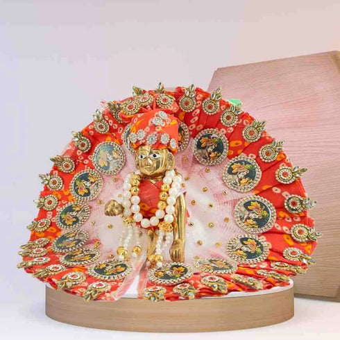 Divine Laddu Gopal Ji in Green Embroidered Dress Size-5
