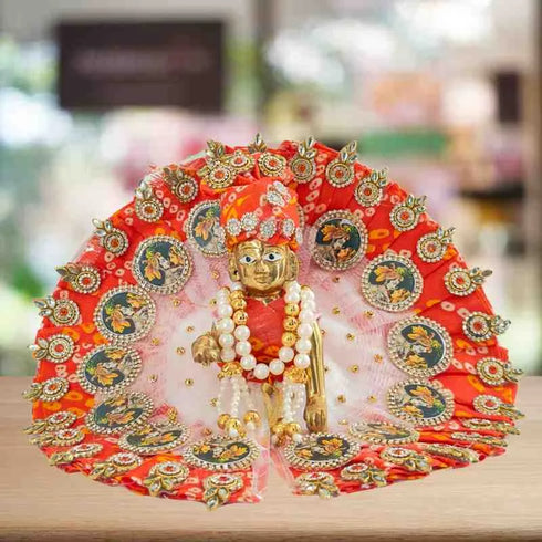 Divine Laddu Gopal Ji in Green Embroidered Dress Size-5