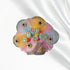 Laddu Gopal Pink Floral Heavy Dress with Green Border and Pearl Garland Size-5