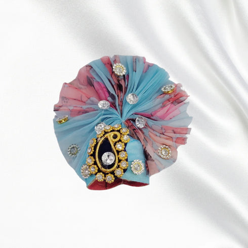 Beautiful Pink & Blue Bal Gopal Ji Dress with Pagdi – Size 5