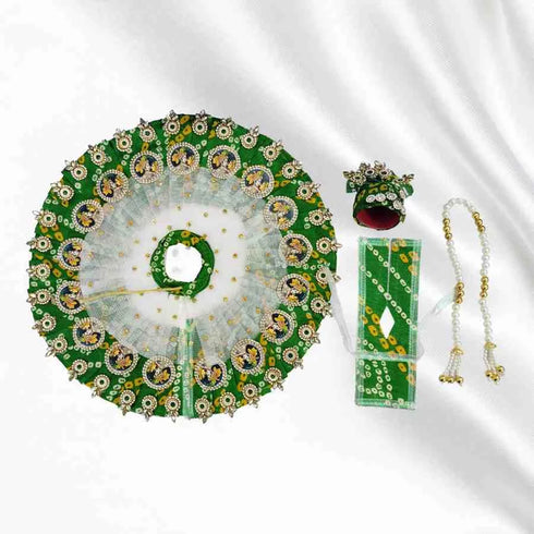 Divine Laddu Gopal Ji in Green Embroidered Dress Size-6