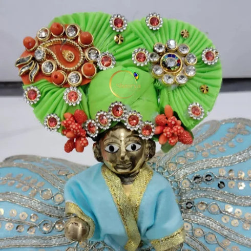 Charming Light Green Pagri – A Gentle Touch for Kanha Ji Size-4