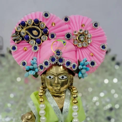 Soft Pink Pagri to Enhance Laddu Gopal's Charm Size-5