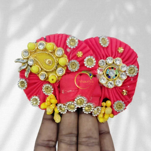 Elegant Red Pagri for Laddu Gopal Ji Size-6