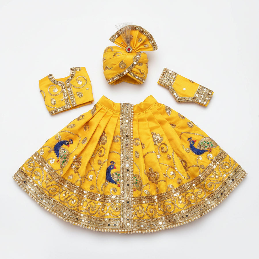 Festive Yellow Poshak for Laddu Gopal Ji